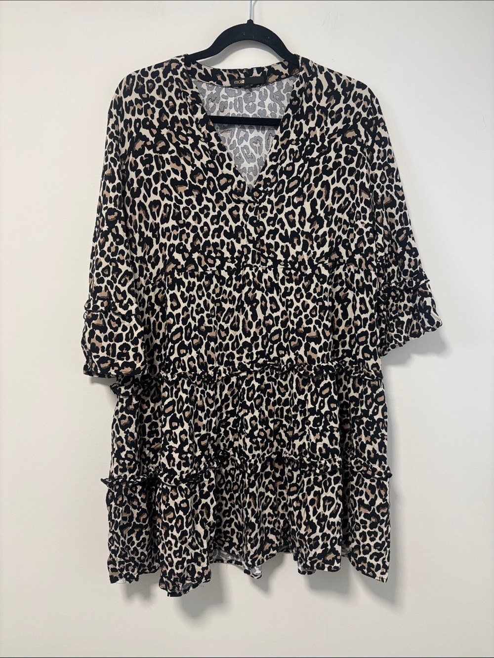 Maje Leopard Print Dress - Black, Tan & Cream - Picture 2 of 7
